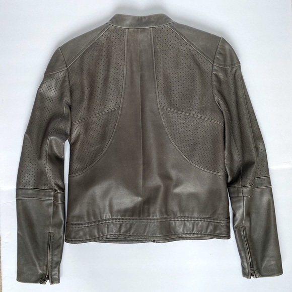 TORY BURCH Brandy Leather Zip Moto Jacket - Picture 3 of 6